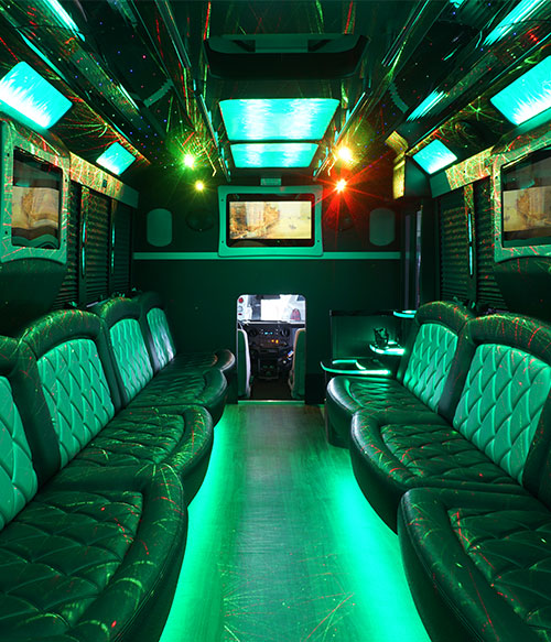 luxury lounges of our party bus rentals modesto