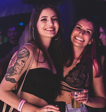 two ladies smiling on a bachelorette party