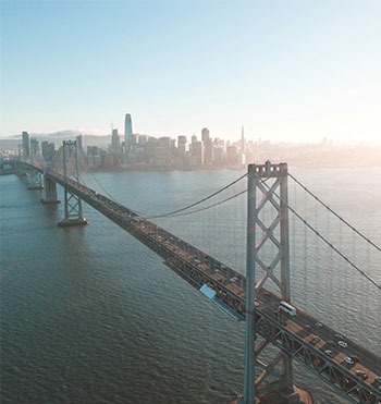 oakland bay bridge panoramic view