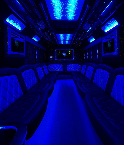 luxury party bus interior